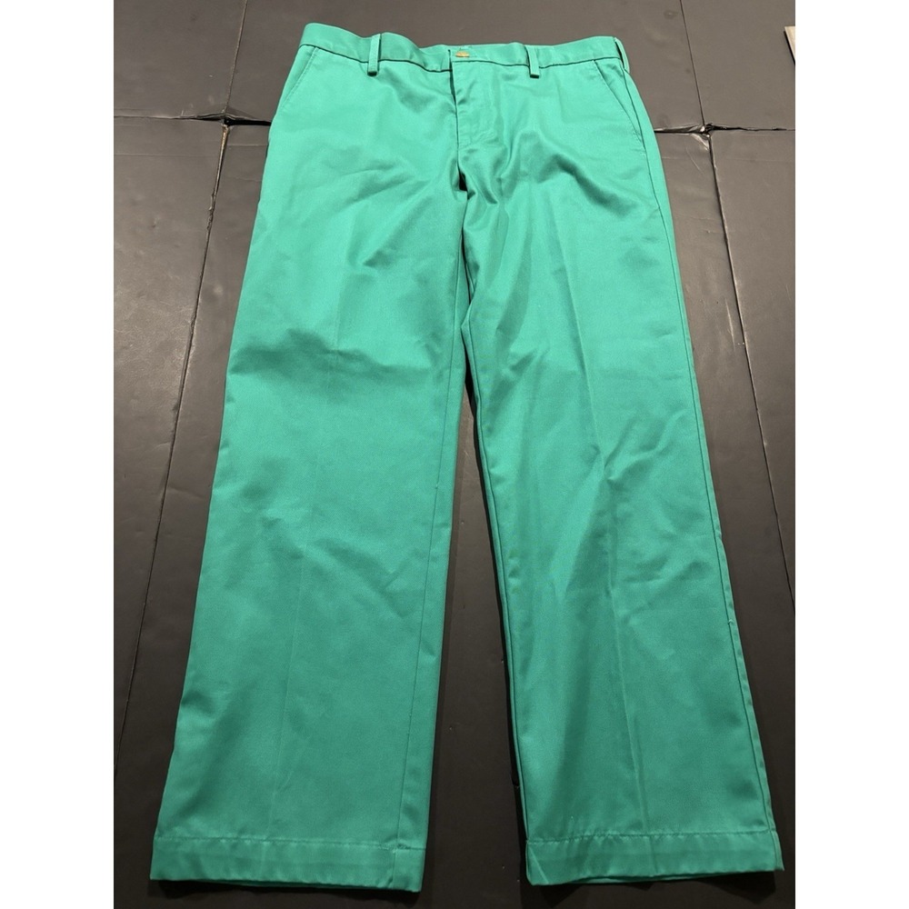 IZOD American Chino Slim Fit Flat Front Pants Green Size 33x29 Men's